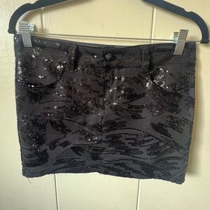 Siwy Black Sequin Mini Skirt